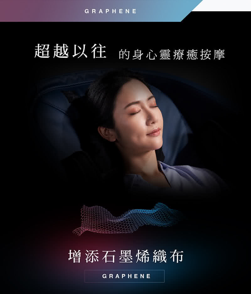 超越以往 的身心靈療癒按摩 增添石墨烯織布