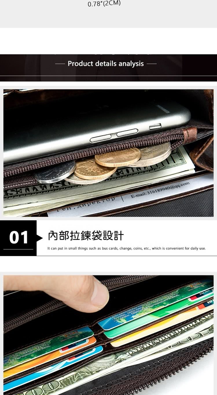 內部拉鍊袋設計 