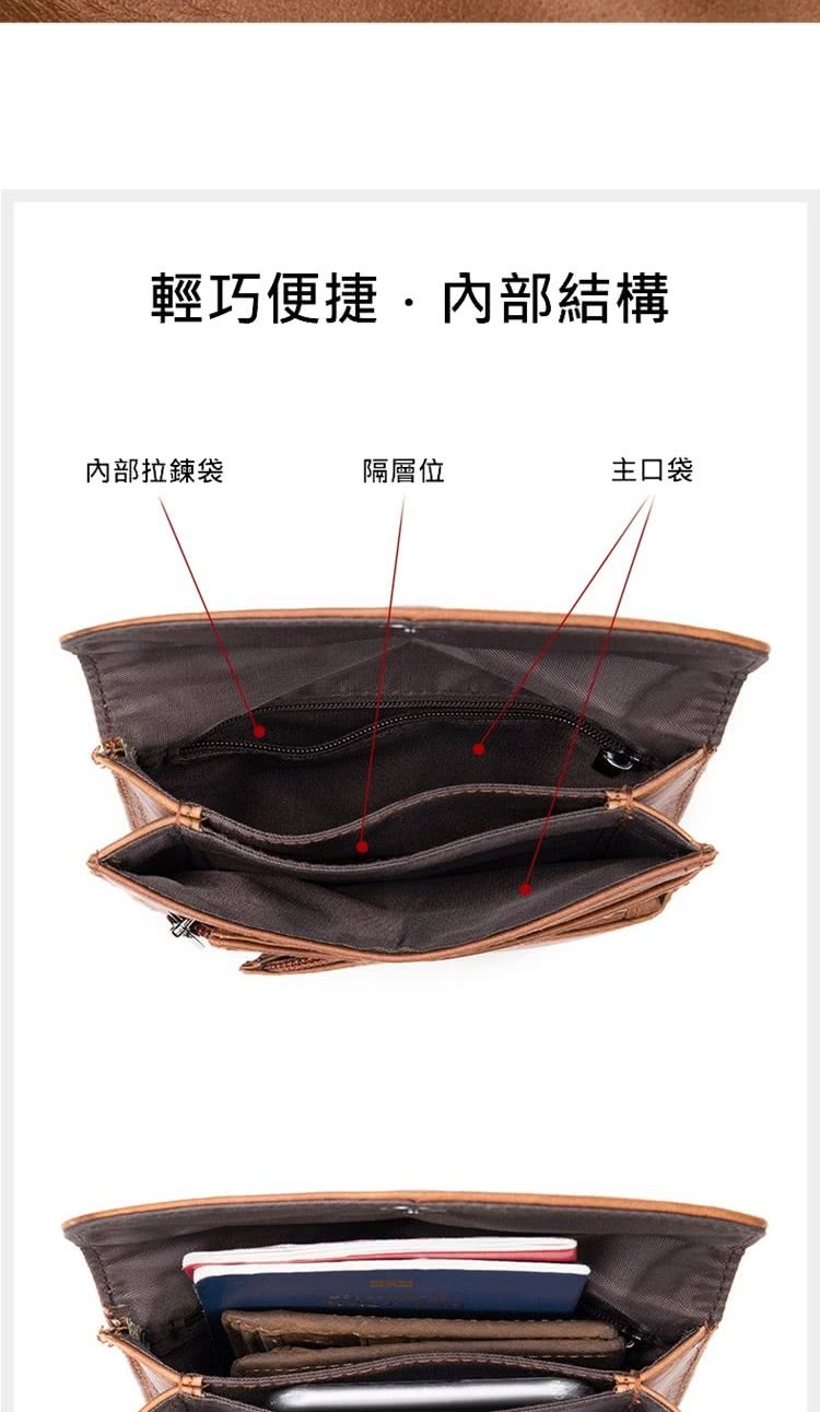 輕巧便捷內部結構 內部拉鍊袋 隔層位 主口袋 