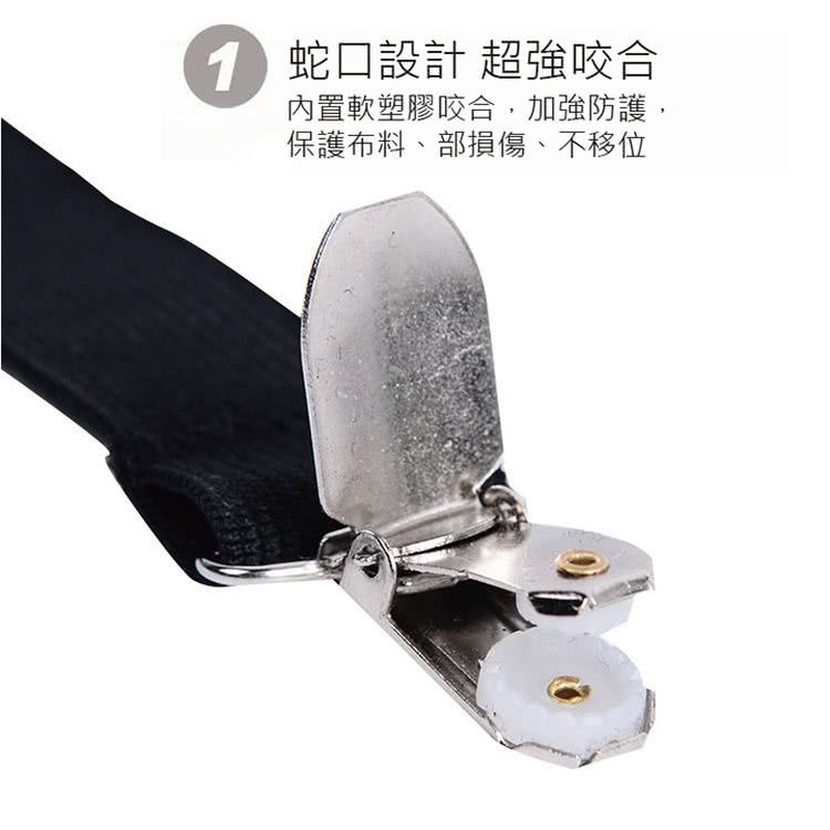 1 蛇口設計 超強咬合 內置軟塑膠咬合,加強防護, 保護布料、部損傷、不移位 
