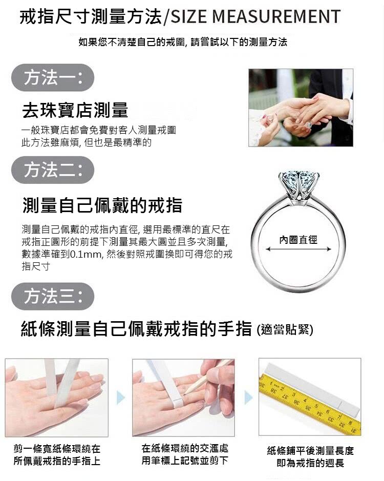 戒指尺寸測量方法SIZE MEASUREMENT