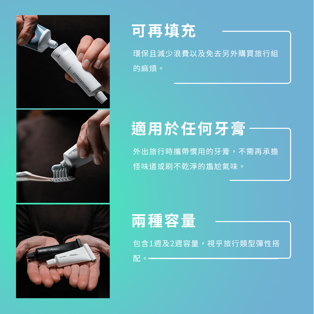包含1週及2週容量,視乎旅行類型彈性搭
