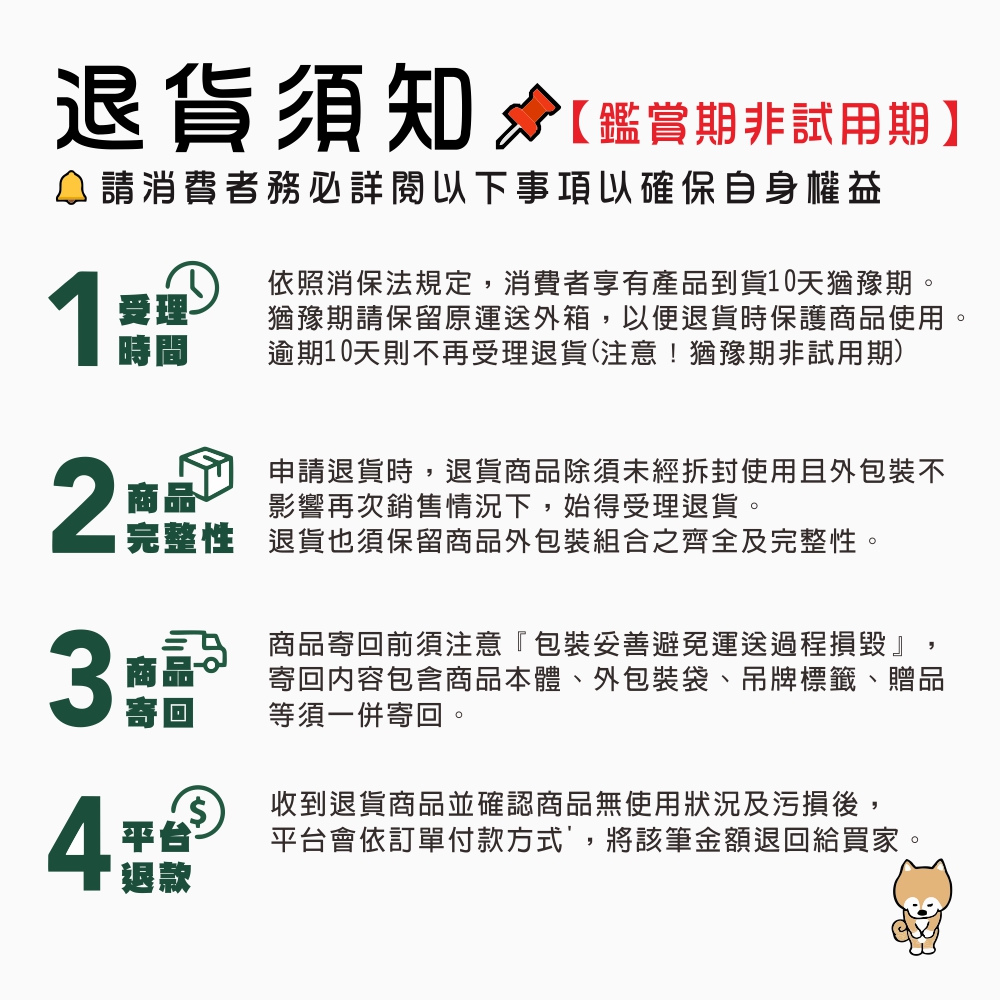 依照消保法規定,消費者享有產品到貨10天猶豫期。