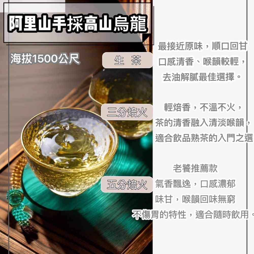 五分焙火氣香飄逸,口感濃郁