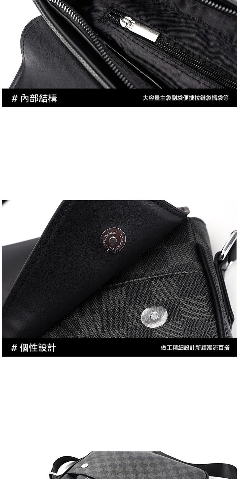內部結構 個性設計 大容量主袋副袋便捷拉鏈袋插袋等 做工精細設計新穎潮流百搭 