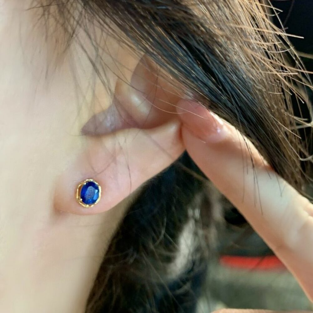 地歌用先耳天然撥 金色小葉．耳針/耳夾(改夾)｜純銀耳環- 限時2件免運- Mine Accessory