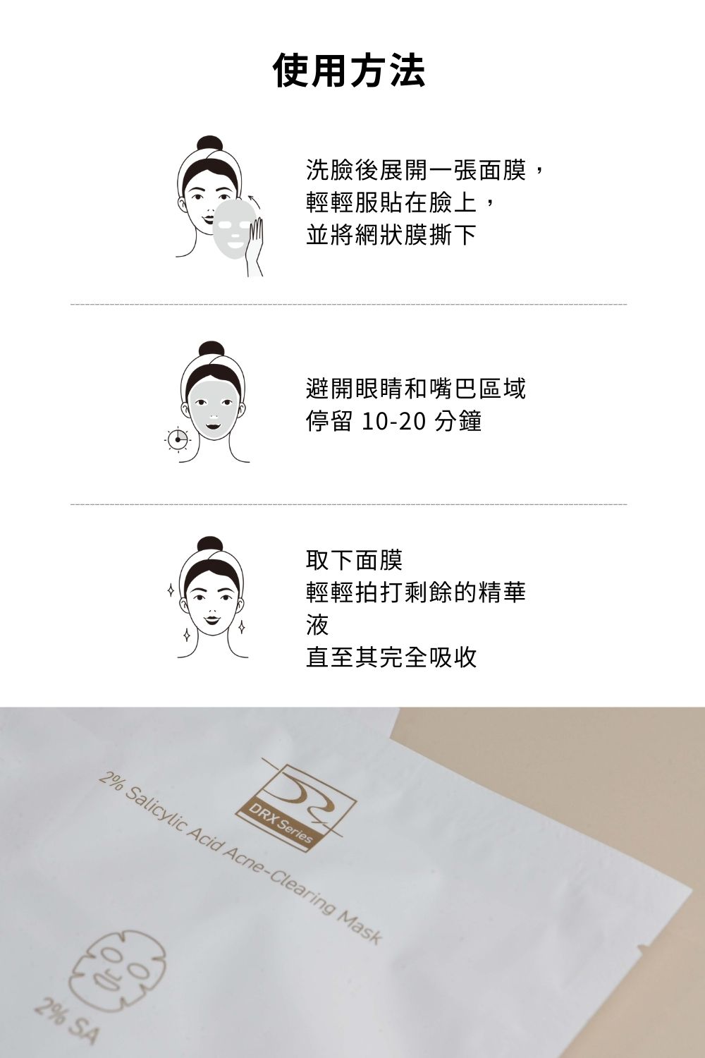 DRX Series 達特仕】痘痘戰士水楊酸面膜5片/盒(2%水楊酸、保濕