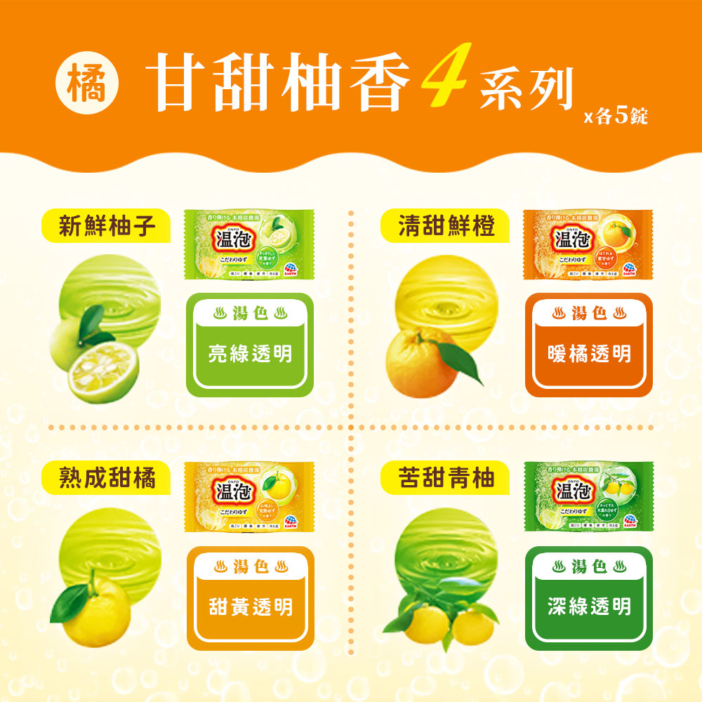 甘甜4系列5新鮮柚子甜鮮橙泡こだわり泡こだわりゆず♨湯色♨亮綠透明♨湯色♨暖橘透明熟成甜橘香苦甜柚泡こだわりゆず泡 こだわりゆ♨湯色♨甜黃透明♨湯色♨深綠透明
