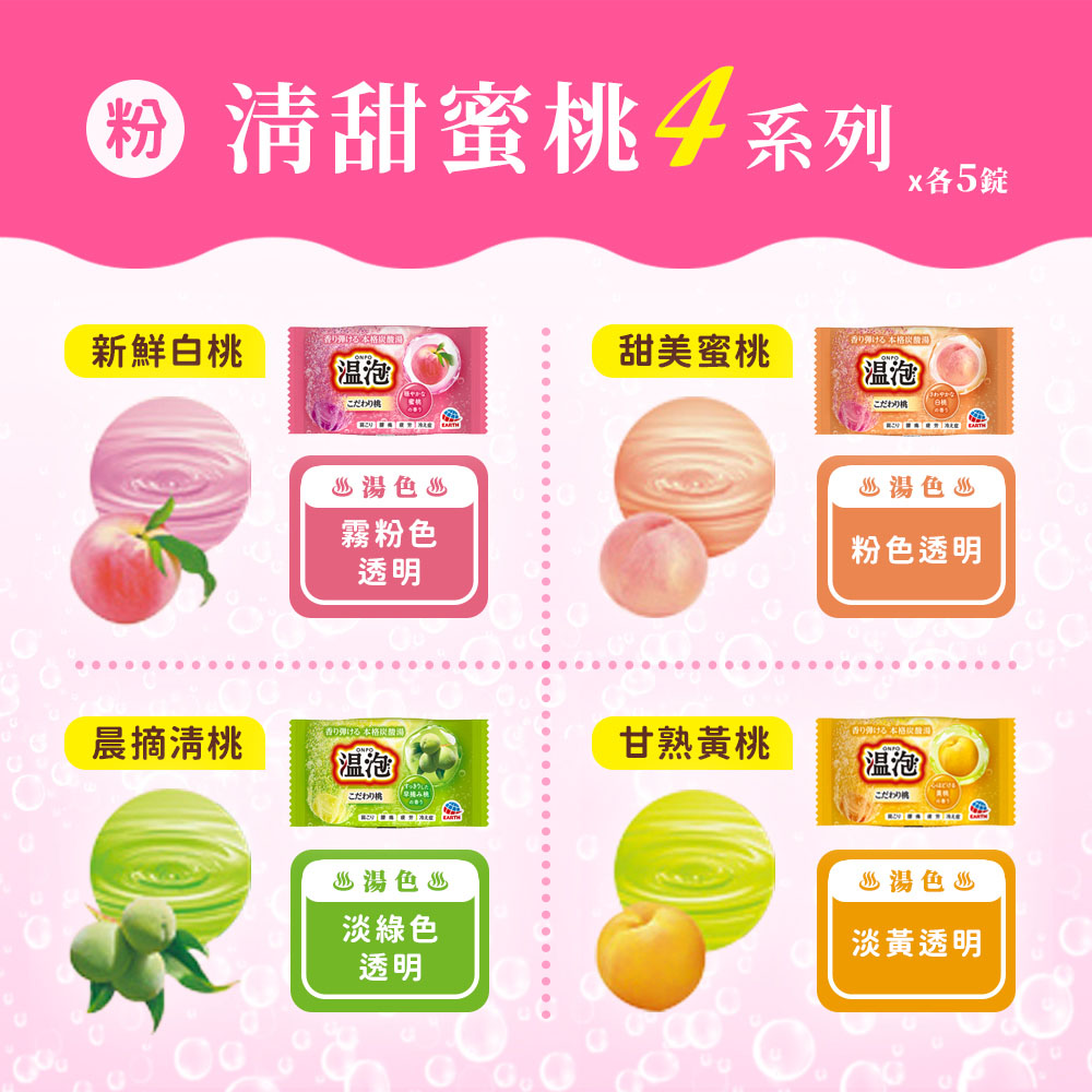 清甜蜜桃4系列5錠新鮮白桃 格與警甜美蜜桃り弾ける泡泡こだわりこだわり♨湯色♨霧粉色透明摘清桃弾ける泡こだわりみ♨湯色♨淡綠色透明♨湯色♨粉色透明甘熟黃桃香湯温泡こだわり♨湯色♨淡黃透明