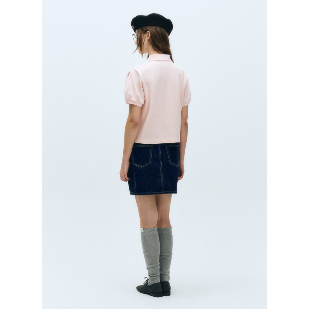★Marithe + Francois Girbaud★ W PIQUE PUFF SLEEVE TEE pink W PIQUE PUFF SLEEVE TEE pink - MARITHE FRANCOIS GIRBAUD