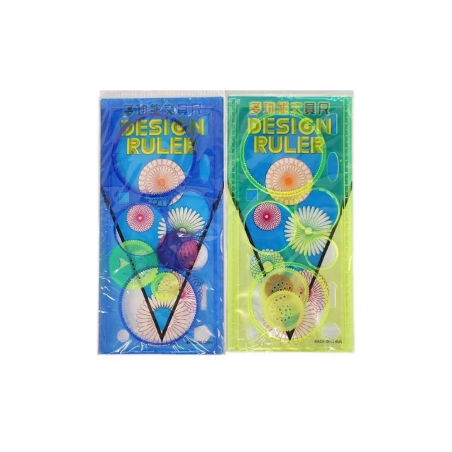 20cm 圈圈尺 萬花尺 幾何圖形尺/一個入 多功能文具尺線圈尺 彩色直尺-AA6572瑋-錸-YF9921
