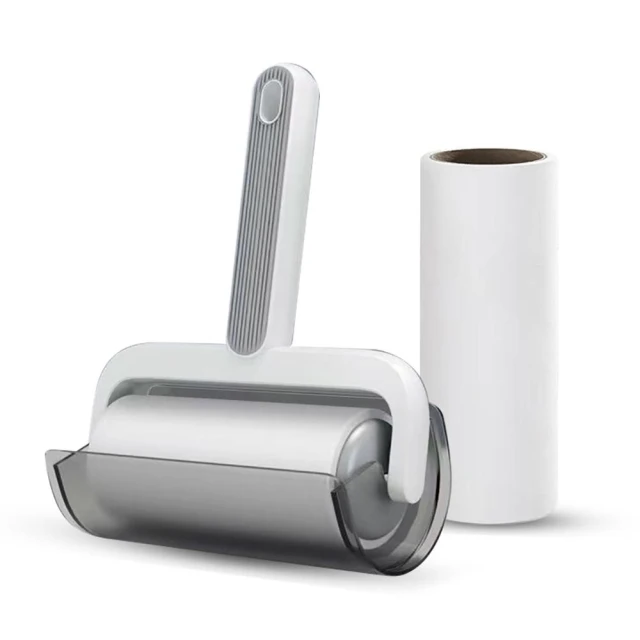 【日創生活】雙色質感黏毛器 毛絮黏把 {斜撕式黏毛器 寵物滾輪黏毛紙 黏塵紙 補充紙 除塵滾筒 黏貓毛 滾筒 捲筒}
