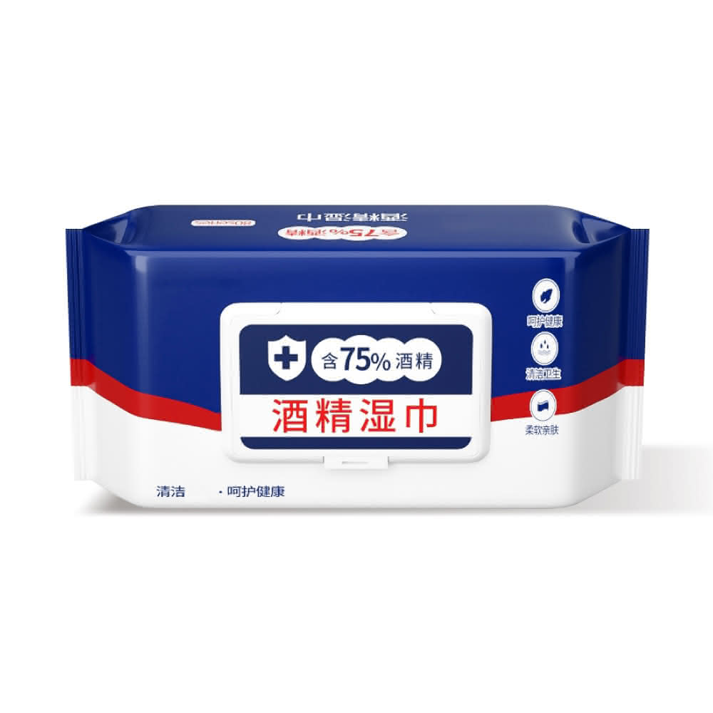【小麥購物】75%酒精濕紙巾 80抽 (75%酒精 酒精濕紙巾 濕紙巾 濕巾 酒精 酒精擦濕巾 酒精片清潔濕紙巾)