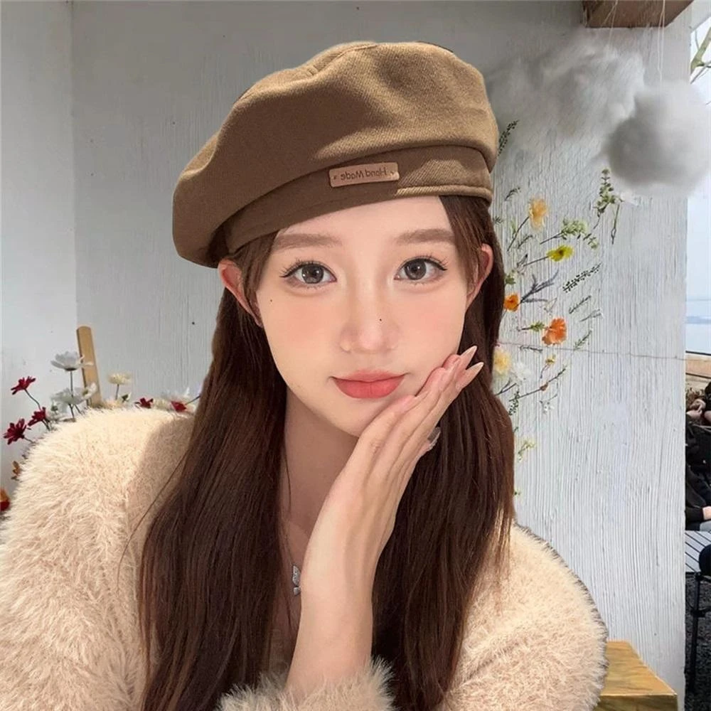 【D.studio】韓版顯臉小復古百搭英倫風畫家帽 貝雷帽 南瓜帽 針織帽 棒球帽 帽子 貝蕾帽 N187
