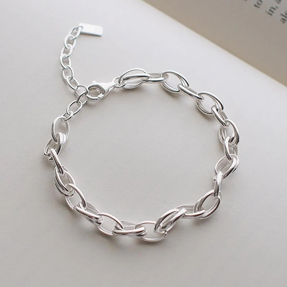 BLUMA】925純銀圓圈粗手鍊日光純銀手鍊生日情人節禮物女生粗手鏈高質感