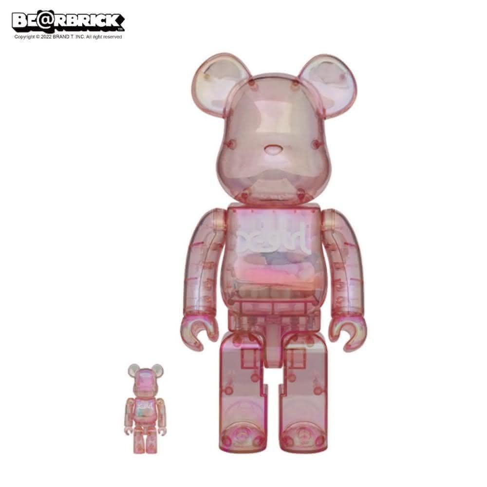 BRAND T.INC】BE@RBRICK x X-GIRL 100% & 400%二代透明粉500