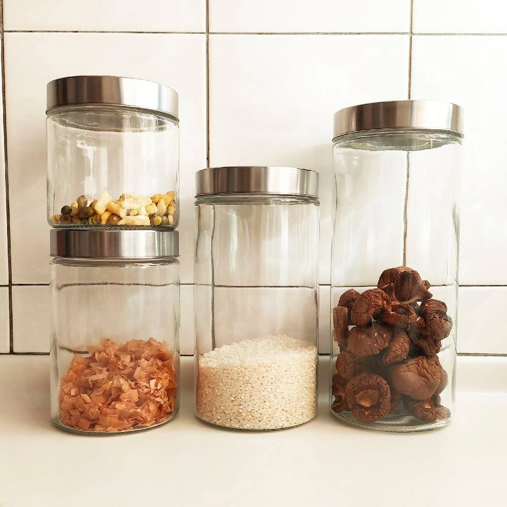 【Daylight】800ml不鏽鋼蓋玻璃密封罐(玻璃瓶 食品儲物罐 奶粉罐 玻璃罐 茶葉罐 玻璃瓶子)