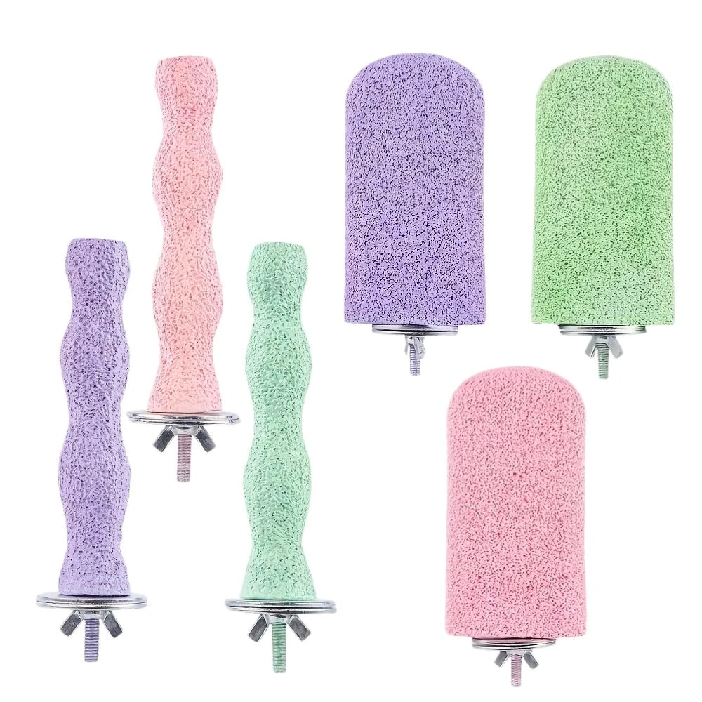 樹脂磨牙站棒 磨爪站台 站桿 鸚鵡玩具 磨爪棲木 樹脂站棍站臺 不規則鳥站棍 鳥籠配件 小寵用品