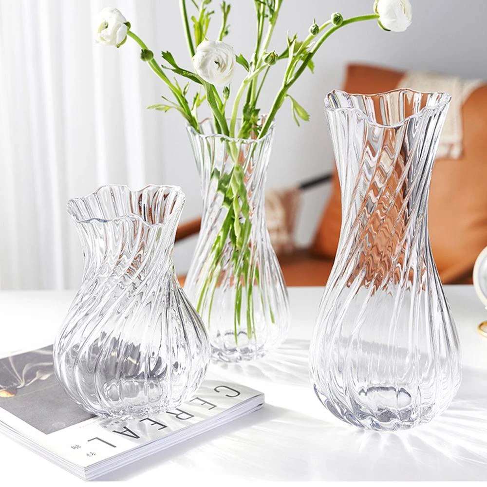 好拾物】現代流線型款玻璃花瓶插花瓶乾燥花花瓶花器水培容器