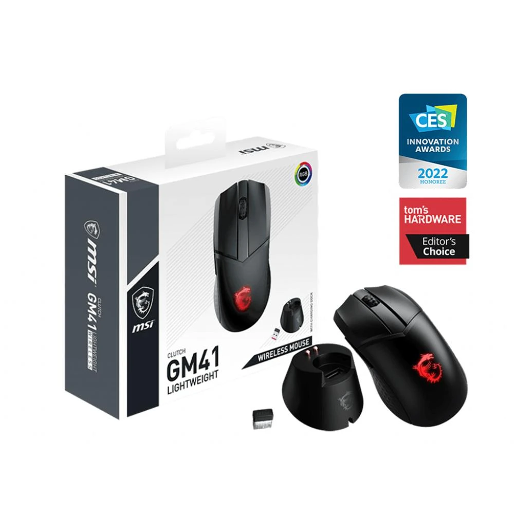 【MSI 微星】GM41 輕量無線電競滑鼠 LIGHTWEIGHT WIRELESS