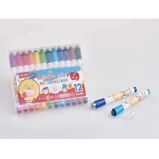 【SIMBALION 雄獅文具】-慢慢買百貨-印章彩色筆SM-001 12色 文具(美術 畫畫 學校)
