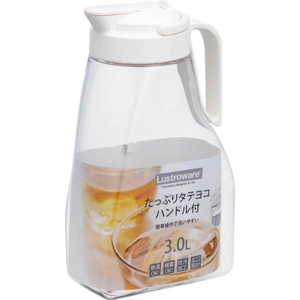 壺 Lustroware】日本製岩崎Lustroware 按壓密封耐熱冷水壺2.1L(可橫