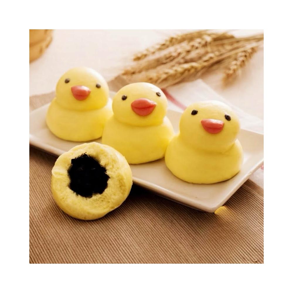 說蔬人】療癒小鴨包🐥(10入)超可愛✨全素/台灣手作/芝麻紅豆包/可愛芝麻包/黃色小鴨包/造型包子/鴨子造型包