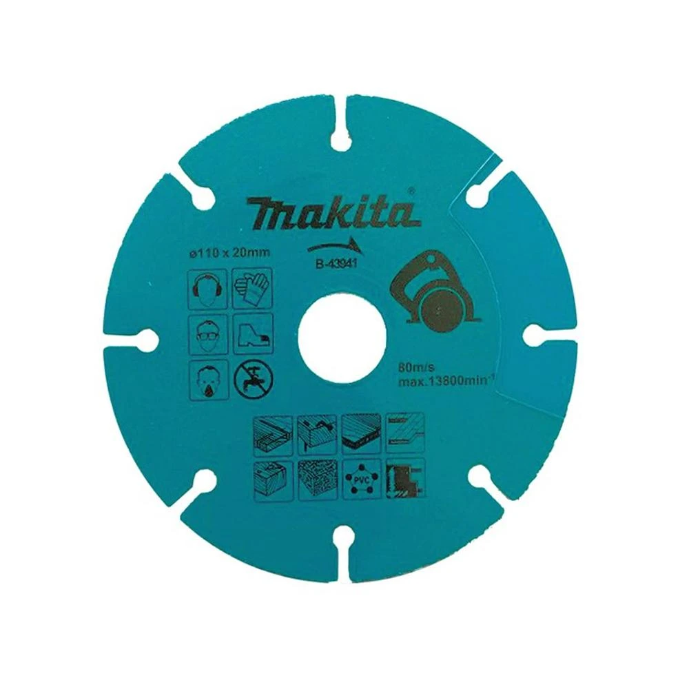 【MAKITA 牧田】瑞士製B-43941 110mm 碳化鎢多功能切片 鋸片 水泥 鐵 石膏板 萬用鋸片 中崙五金