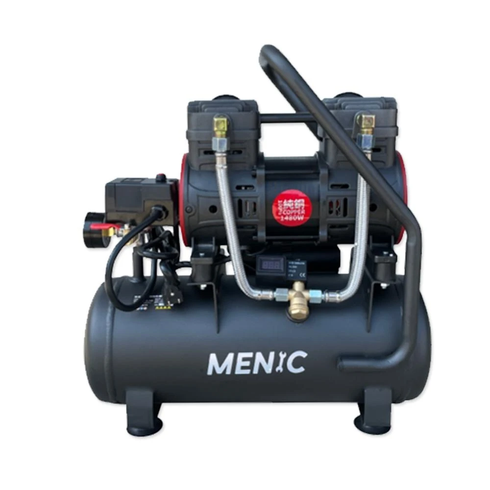 【美尼克】MENIC 3.5HP 15L無油式快速靜音空壓機 MN-1480-15 附三通+管+槍 中崙五金