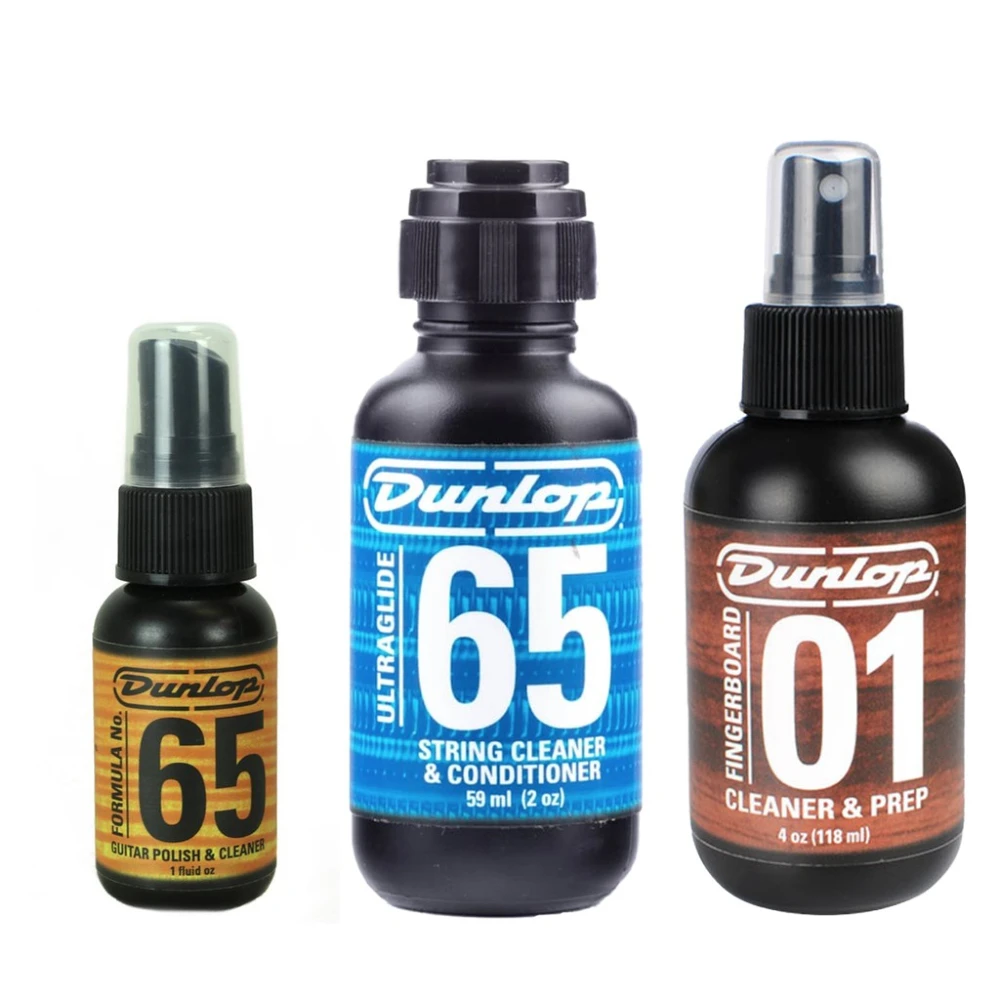 美國Dunlop 保養組 弦油+指板油+清潔蠟 3合1《贈超細纖維擦拭布》吉他保養 樂器保養
