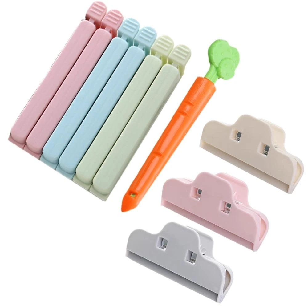 袋子封口夾 飼料保鮮夾 卡扣設計封口夾 保鮮密封夾 零食飼料封口夾 大開口封口夾 胡蘿蔔造型封口夾