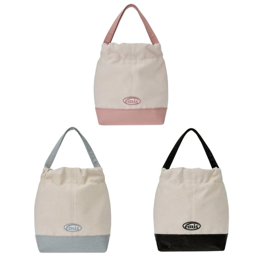 emis】韓國emis CANVAS TOTE BUCKET BAG 帆布手提水桶包