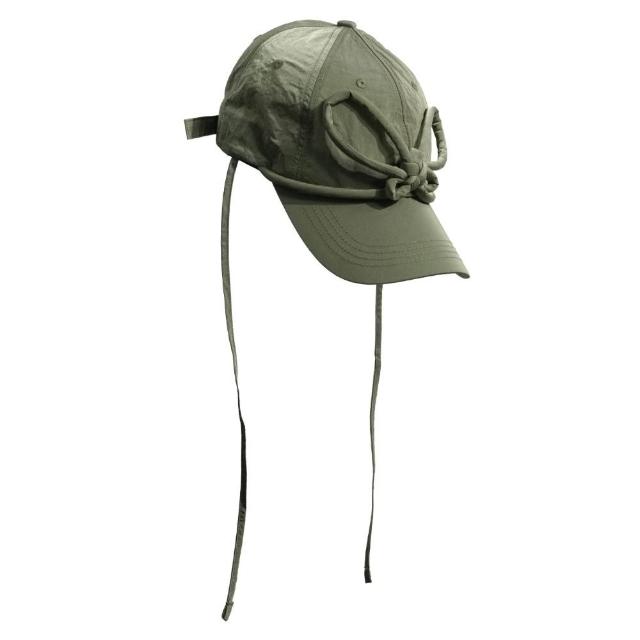 ONGO NYLON BUTTERFLY KNOT CAP/韓国 組紐 キャップ ナイロン Happly x Ongo] NYLON BUTTERFLY KNOT CAP-OLIVE 낮은 채도의