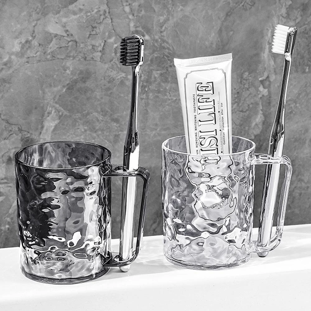 【JOEKI】水波紋漱口杯加厚漱口杯 刷牙杯 洗漱杯 牙刷杯 杯子 水杯 盥洗杯 杯 水波紋 漱口杯 透明 仿玻璃