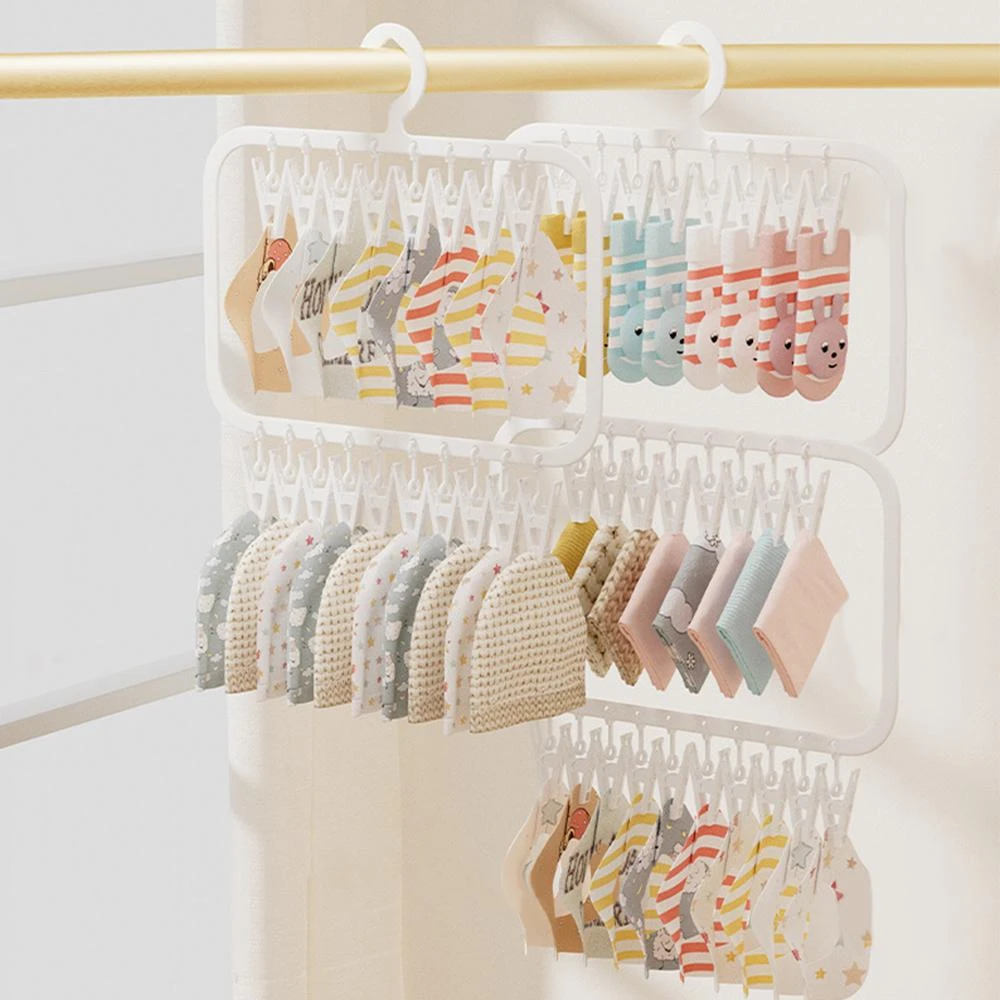 【JOEKI】多夾曬襪架  襪子夾 曬衣夾 曬衣架 帽子收納 曬襪夾 掛衣架 吊衣架 晾衣架 寶寶衣架 曬襪架 曬襪