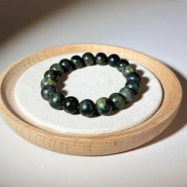 Paiya 派亞】10mm藥王石活磁單圈手串西藏玉橄榄綠隕石墨綠玉手鏈送禮
