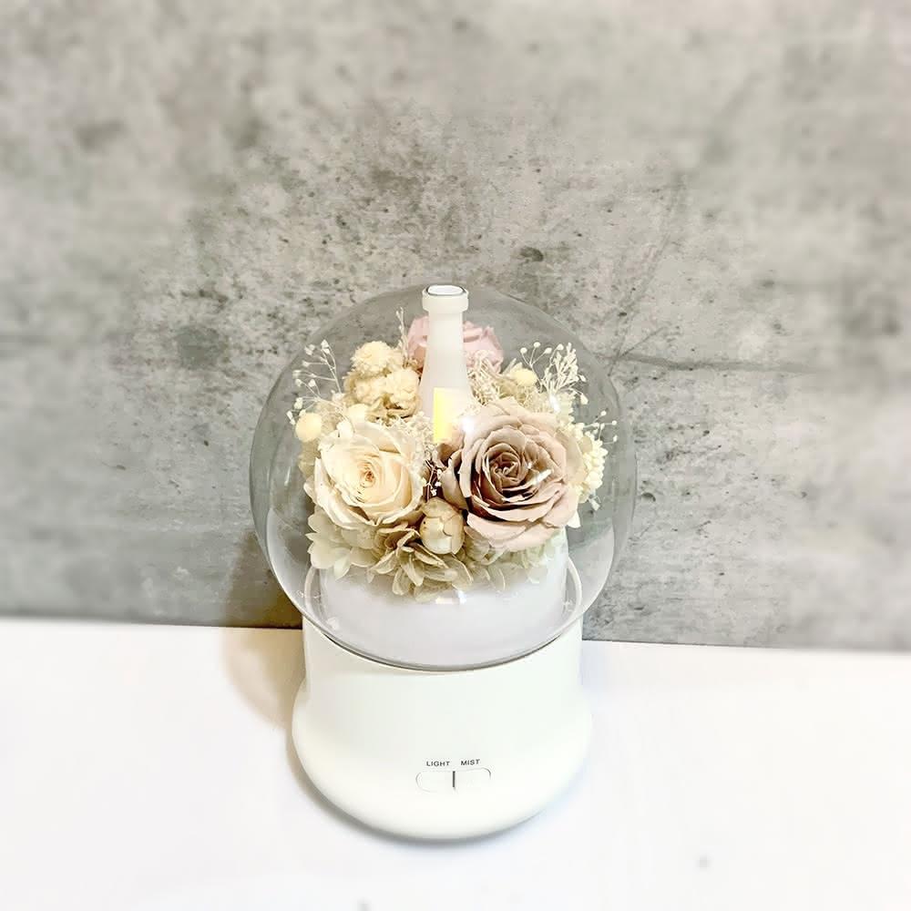 【Blumenladen花寓】奶茶系戀人永生花香氛水氧機(永生花 永生花禮 恆星花)