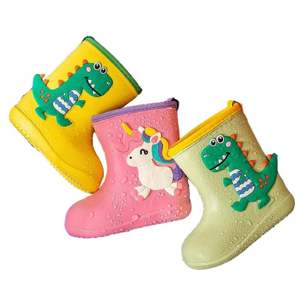 小恐龍獨角獸兒童雨鞋(舒適好穿著，寶寶愛不釋手。)兒童雨鞋 兒童雨靴 小孩雨鞋 幼童雨鞋 小朋友雨鞋 童雨鞋 女童雨鞋 寶寶雨鞋 男童雨鞋 小恐龍獨角獸兒童雨衣雨