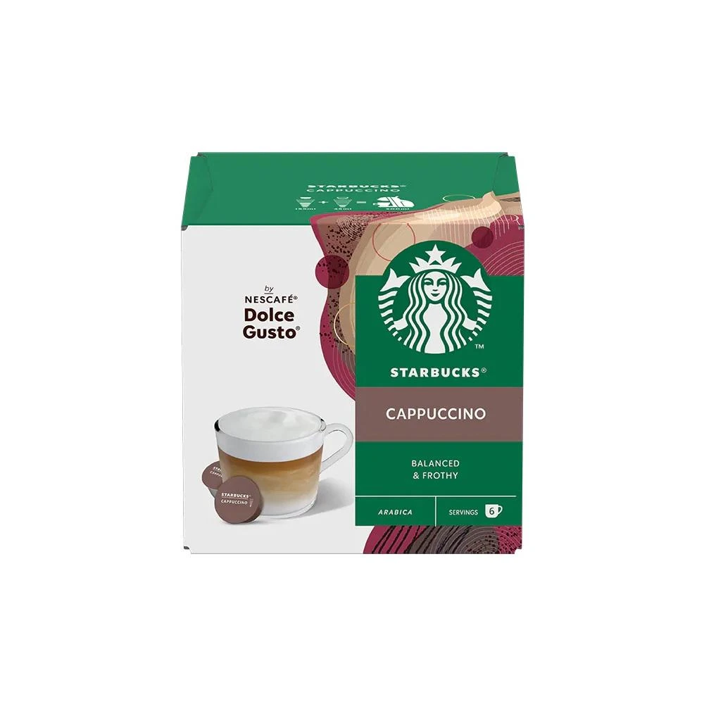 【NESCAFE Dolce Gusto】星巴克系列-卡布奇諾咖啡膠囊 12顆/盒 (適用雀巢多趣酷思咖啡機)