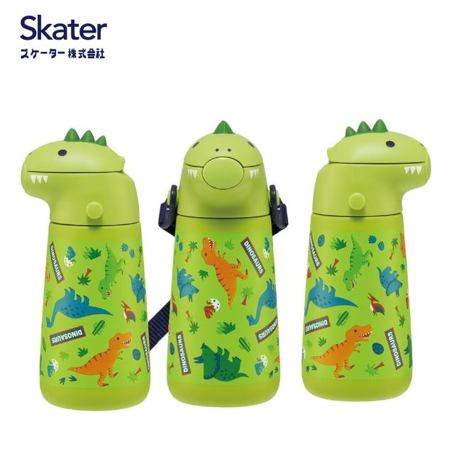 Skater】日本恐龍吸管不銹鋼水壺370ml 兒童水壺恐龍水壺恐龍造型