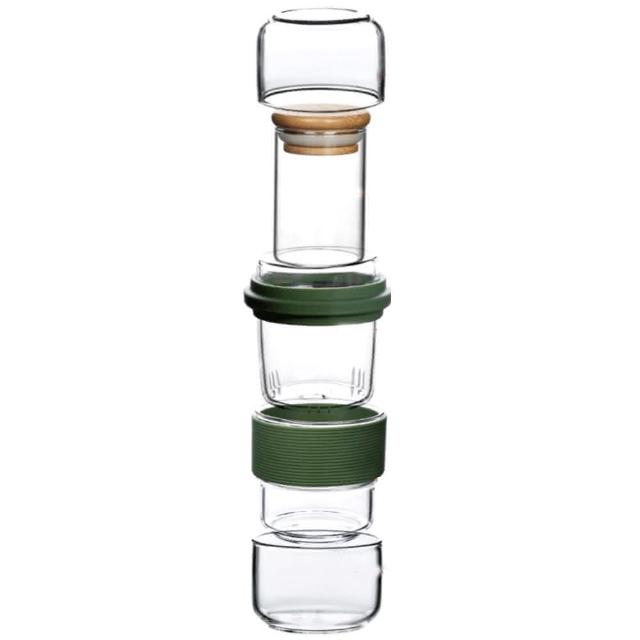 【好物臻選】品茗旅用便攜茗茶套組附茶巾 泡茶 茶具 隨行杯 保溫杯 玻璃杯