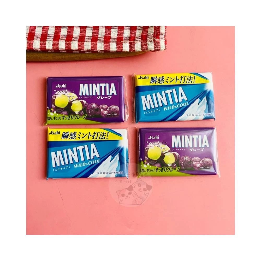 貓咪姐妹  日本 Asahi朝日 MINTIA 口含錠 葡萄口含錠 薄荷口含錠 超涼薄荷錠糖 葡萄錠糖 日本糖果