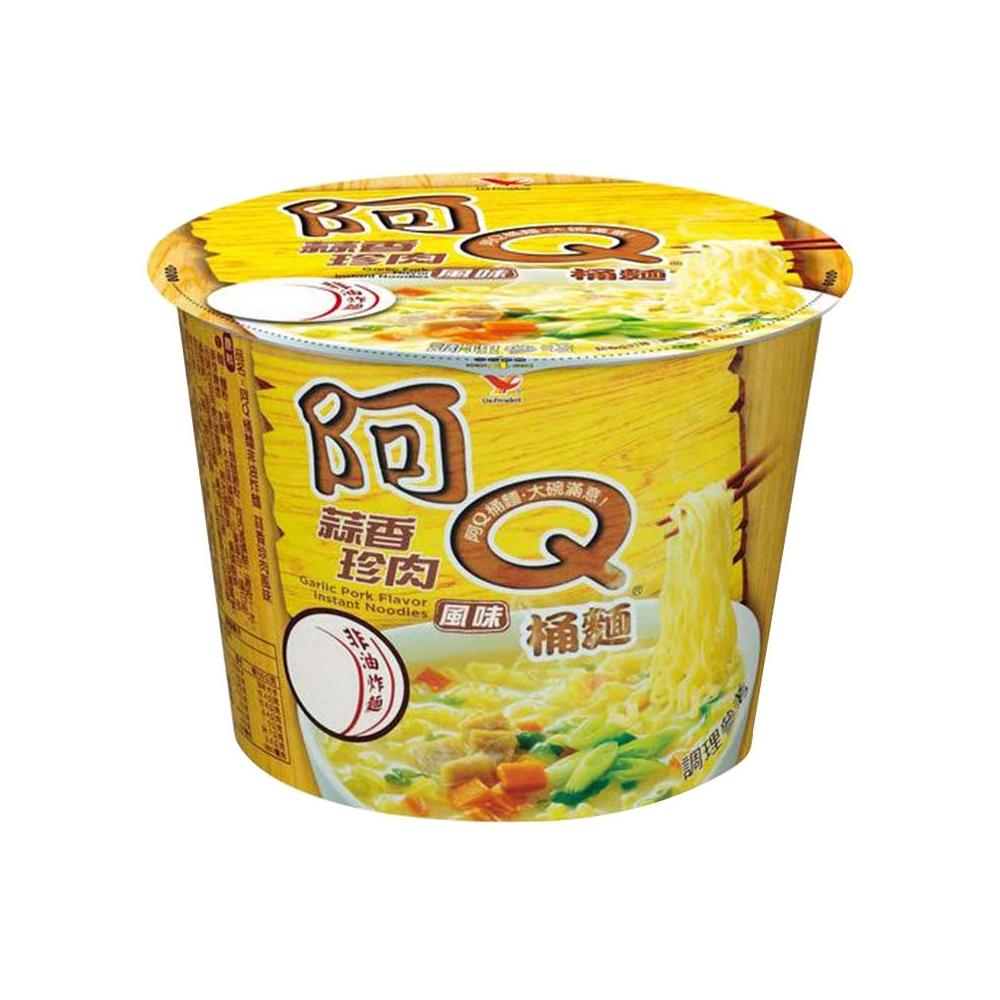 【阿Q桶麵】蒜香珍肉風味桶106g*12入/箱