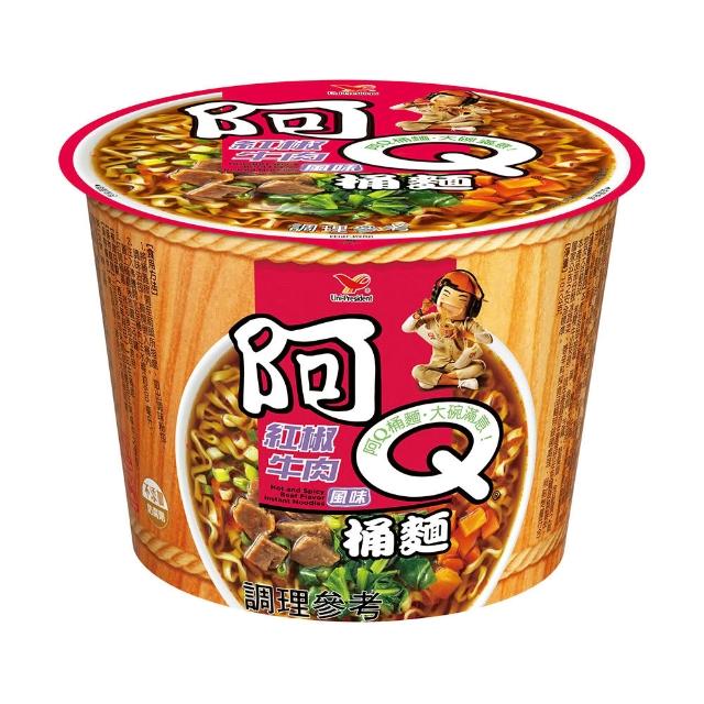 【阿Q桶麵】紅椒牛肉風味桶101g*12入/箱
