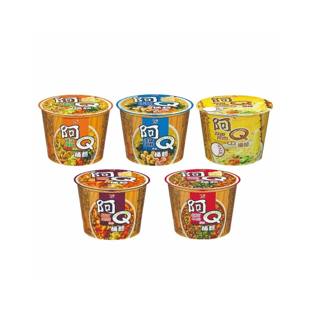 【阿Q桶麵】風味桶*12入/箱 (雞汁排骨/紅椒牛肉/生猛海鮮/韓式泡菜/蒜香珍肉)