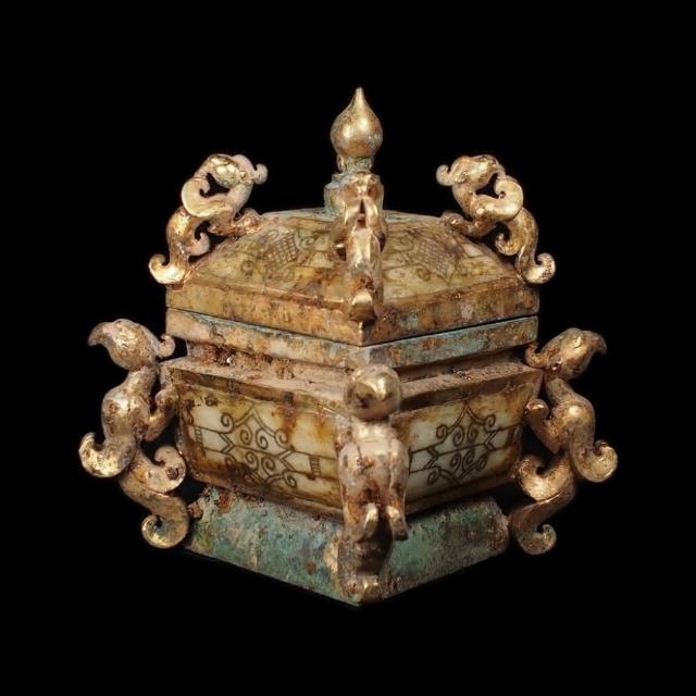 時代金工 古銅鎚出 蓮葉 持手菓子器 F R5996B