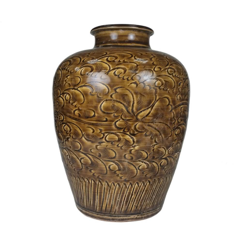 宋代 定窑 包口刻花卉纹盘口瓶 陶芸 文房具 置物 古美術 花瓶 禮品 年代物 宋代 定窑 包口刻花卉纹盘口瓶 陶芸 文房具 置物 古美術