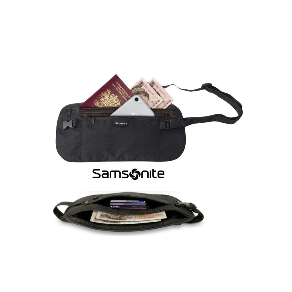 【Samsonite 新秀麗】防盜貼身腰包 隨身防盜 旅行貼身腰包 掛頸包側背包 護照包證件夾 出國旅遊收納出國旅遊收納 貼身腰包 健身 旅遊