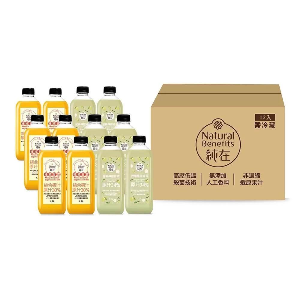 5Cgo    純在 芭樂檸檬綠茶   綜合口味楊枝甘露 1.2公升 X 12入 #267703 無添加人工香料  HPP 超高壓低溫殺菌 Natural Be