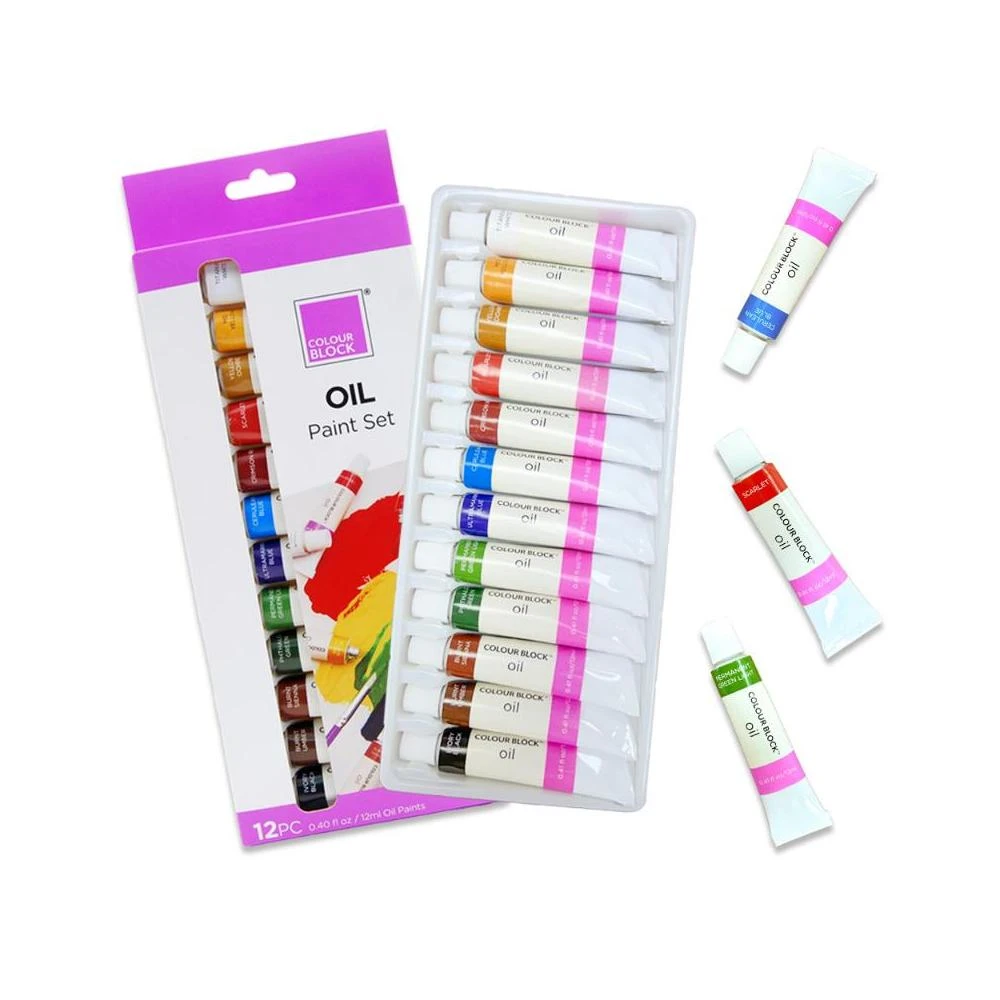 【COLOUR BLOCK】12PCS 油畫顏料